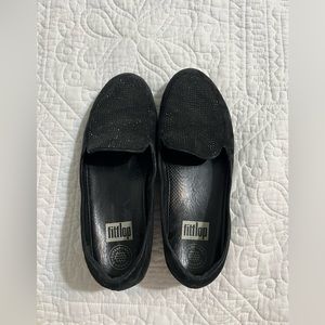 Fitflop Black Crystal Sneaker Loafer size 8.5